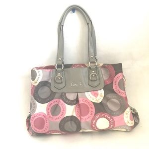 Authentic “Ashley” pink/purple/grey Coach purse